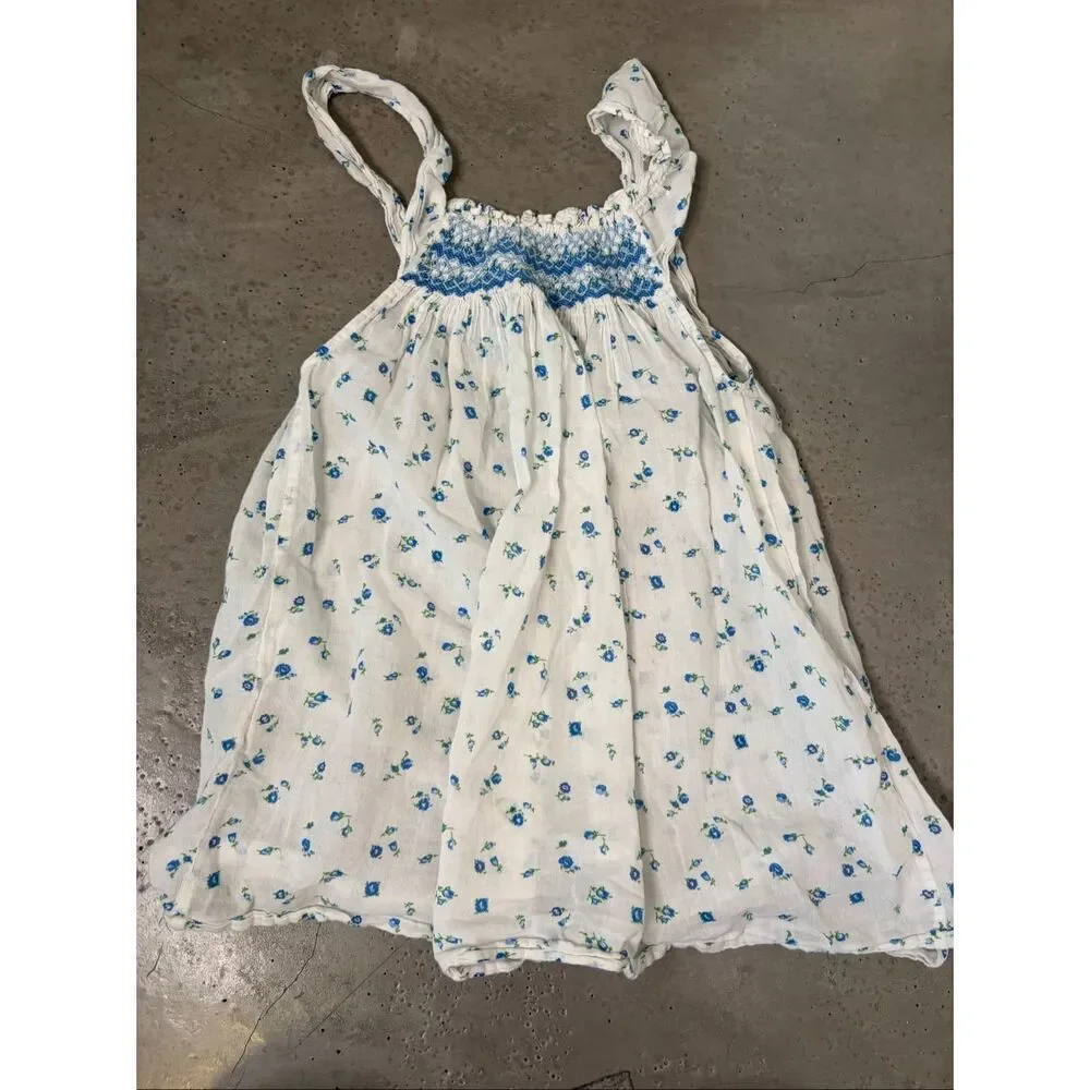 Doen Girls Floral Sleeveless Dress | White in 2 Toddler